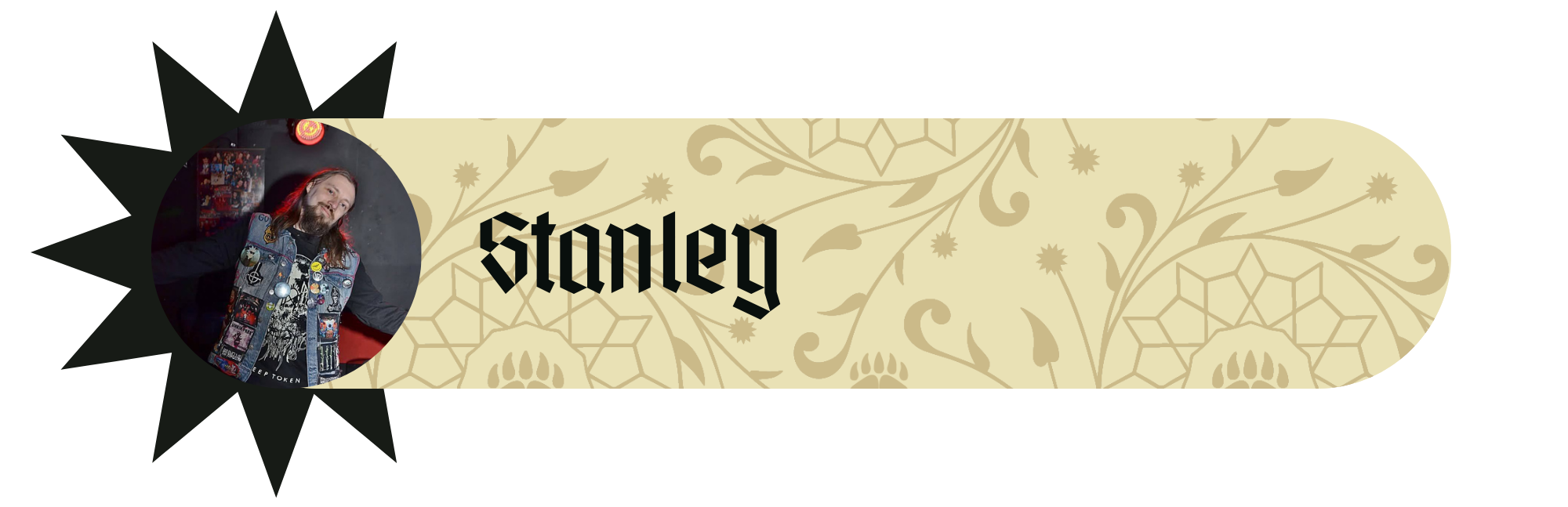 Stanley – baner gościa RawiKonu ze zdjęciem mężczyzny w kamizelce z naszywkami